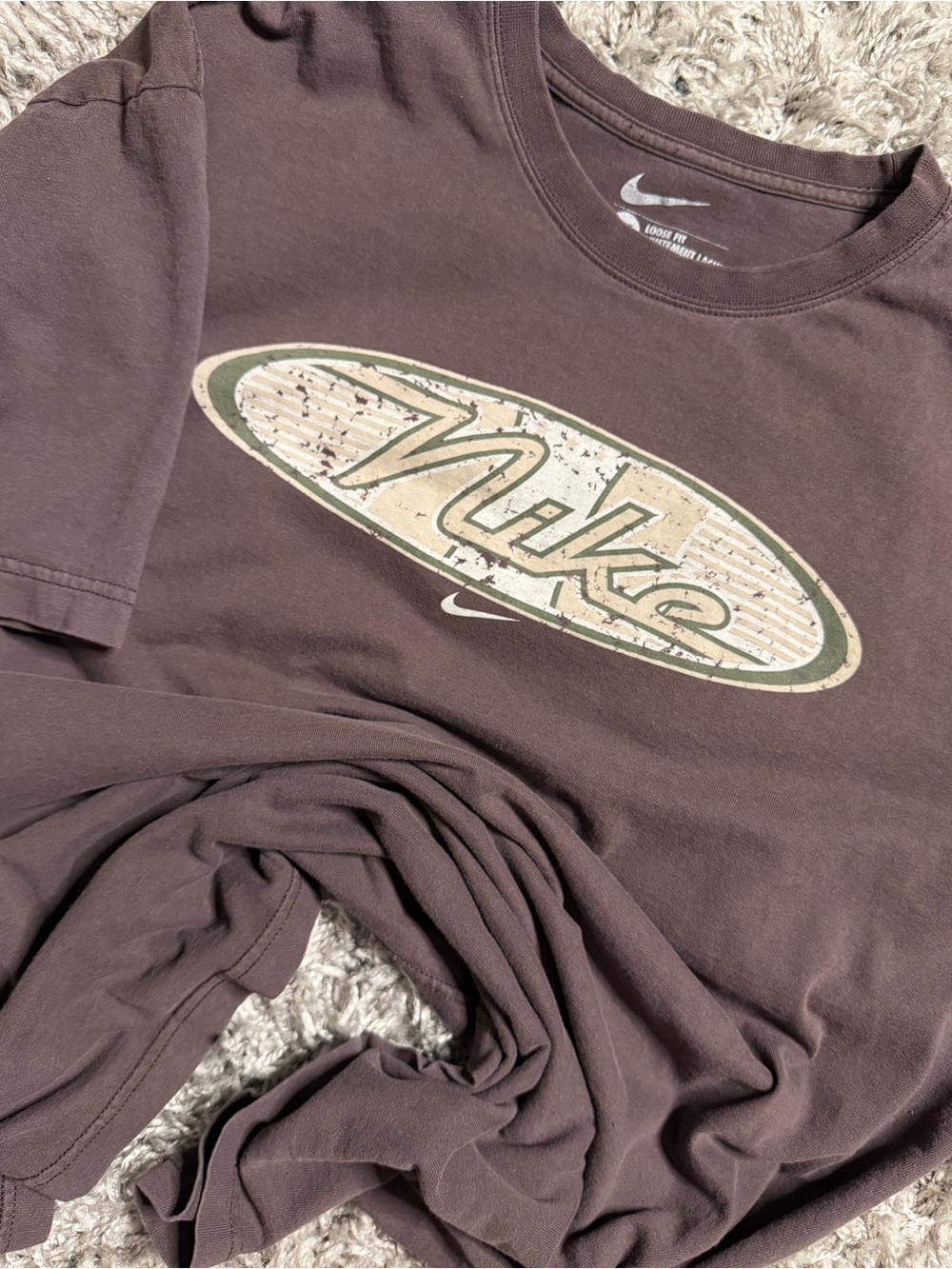Late 2000s Nike Brown Center Swoosh Shirt